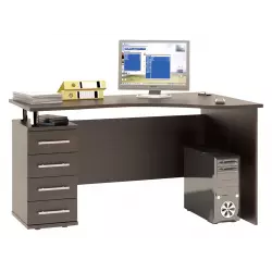 Сокол 00-00011404 Компьютерный стол КСТ-104, Левый, дуб сонома / белый Письменные столы