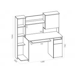 Сокол КСТ-11.1 [Дуб Сонома / Белый] Компьютерные столы