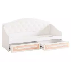 МебельСон Кровать Алиса с бортиком, белый/крем Детские кровати