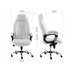 Tetchair 15307 Кресло руководителя BOSS люкс (хром), белый Кресла руководителя