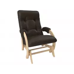 Мебель Импэкс Кресло-глайдер Бергамо, дуб шампань/коричневый (велюр) Кресла качалки