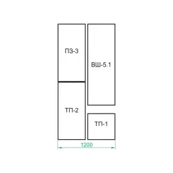 Сокол ТП-1 + ТП-2 + ПЗ-3 + ВШ-5.1 [Корпус Венге / Фасад Беленый дуб] Прихожие в коридор