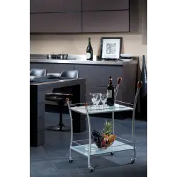 Мебелик Поло  [Черный / Тонированное стекло] Сервировочные столики