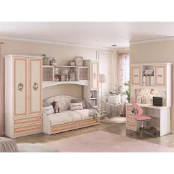 МебельСон Кровать Алиса с бортиком, белый/крем Детские кровати