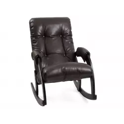 Мебель Импэкс Кресло-качалка Бергамо, венге/черный (экокожа) Кресла качалки