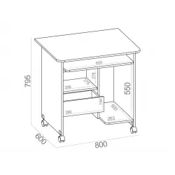 Сокол КСТ-10.1 [Белый] Компьютерные столы
