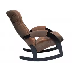 Мебель Импэкс Кресло-качалка Бергамо, венге/коричневый (велюр) Кресла качалки