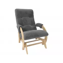 Мебель Импэкс Кресло-глайдер Бергамо, дуб шампань/коричневый (велюр) Кресла качалки