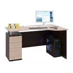 Сокол 00-00011405 Компьютерный стол КСТ-104, Правый, дуб сонома / белый Письменные столы