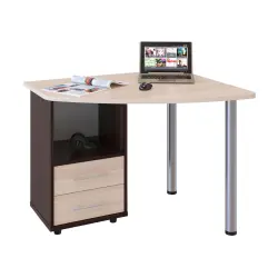 Сокол 00-00011393 Компьютерный стол КСТ-120, Левый, дуб сонома / белый Письменные столы
